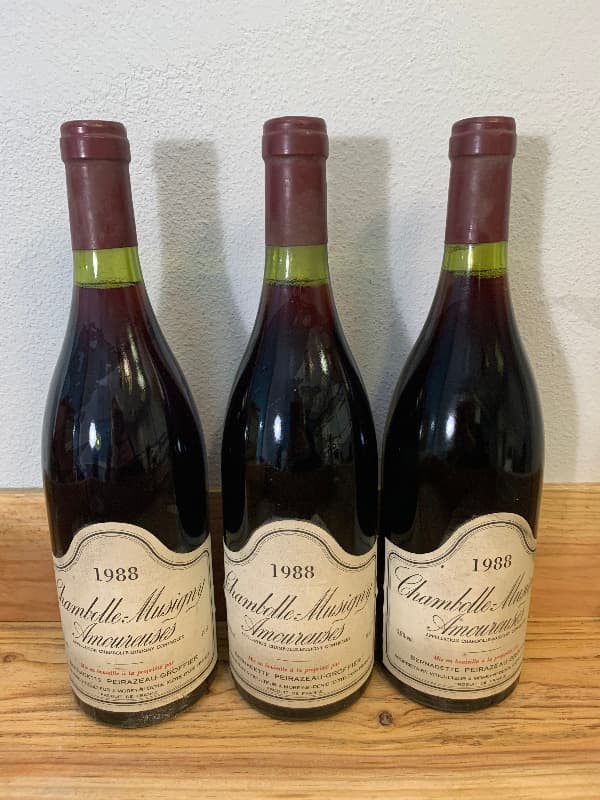 3 x Chambolle-Musigny, Amoureuses, Domaine Bernadette Peirazeau-Groffier, 1988