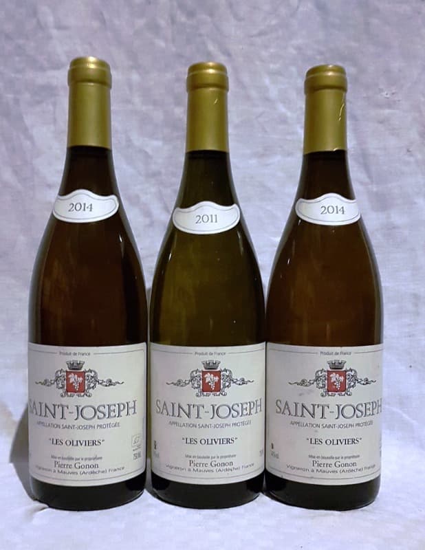 3 x Saint-Joseph, les Oliviers (Bc/Wh), DOMAINE PIERRE GONON, 2x2014 / 1x2011