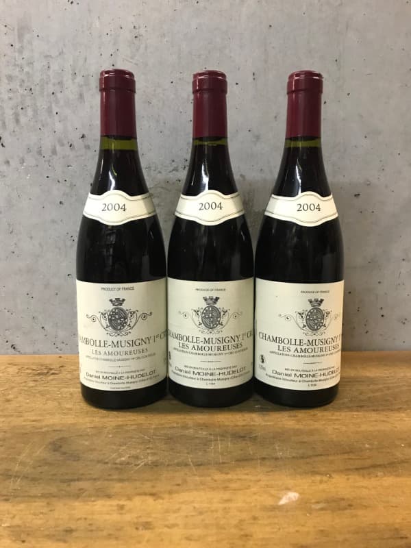 3 x Chambolle-Musigny, 1er Cru "Les Amoureuses", MOINE-HUDELOT, 2004