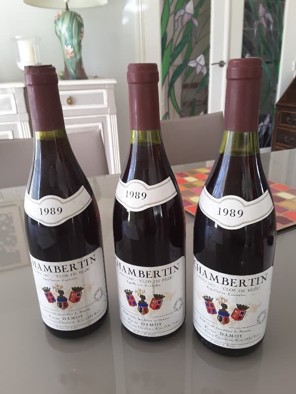3 x Chambertin, Clos de bèze, Pierre Damoy, 1989