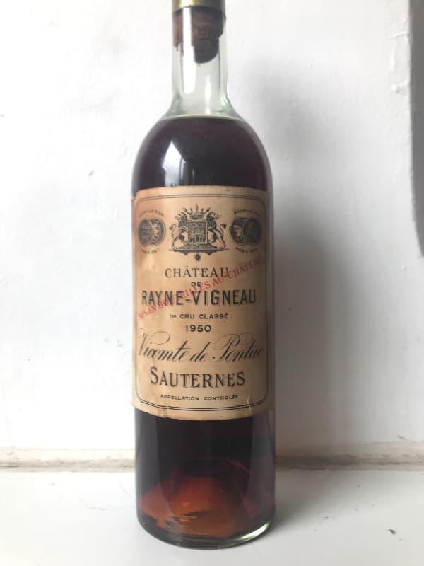 Château de Rayne Vigneau 1er cru classé, Sauternes, 1950