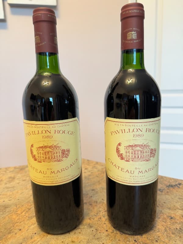 2 x Pavillon Rouge, Château Margaux, Margaux, 1989