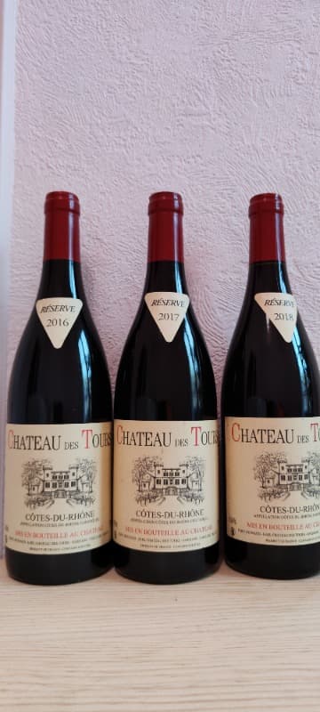 3 x Côtes-du-Rhône, Château des Tours, 2016 / 2017 / 2018