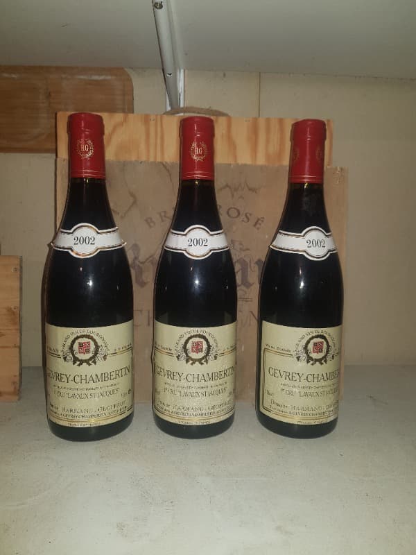 3 x Gevrey-Chambertin, 1er cru Lavaux Saint Jacques, Harmand Geoffroy, 2002