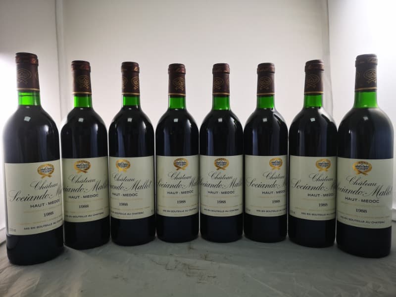 8 x Domaine Sociando Mallet, Haut-Médoc, 1988