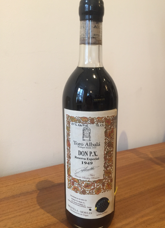 Toro albala, Don PX reserva especial Xérès, 1949 (recover. VAT récup.)