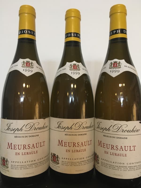 3 x Meursault, en Luraule, Joseph Drouhin, 1999