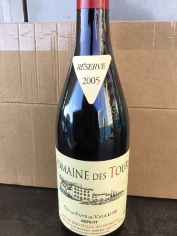 Vin de Pays du Vaucluse, 100% merlot, Domaine des Tours, 2005