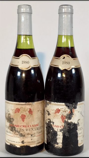 2 x Corton, Les Renardes, Robert Gibourg, 1980