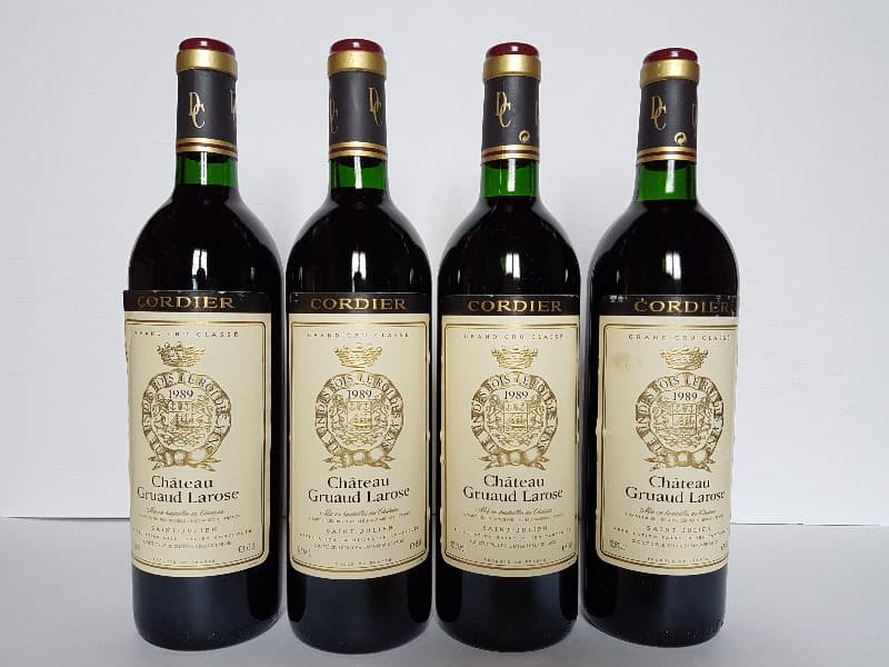 4 x 2em grand cru classé, château Gruaud Larose Cordier, Saint-Julien, 1989
