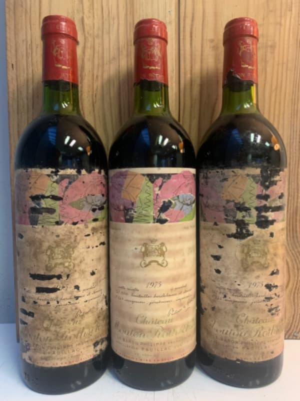 3 x Mouton Rothschild, Pauillac, 1975
