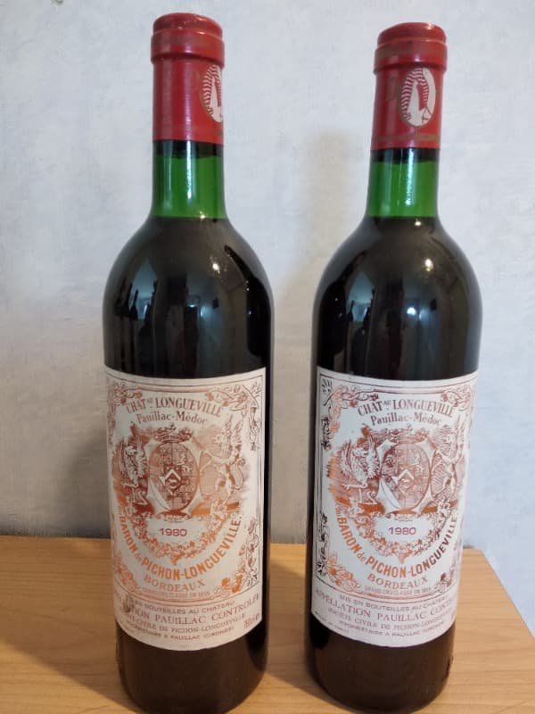 2 x Au Baron de Pichon Longueville, Château Longueville, Pauillac, 1980