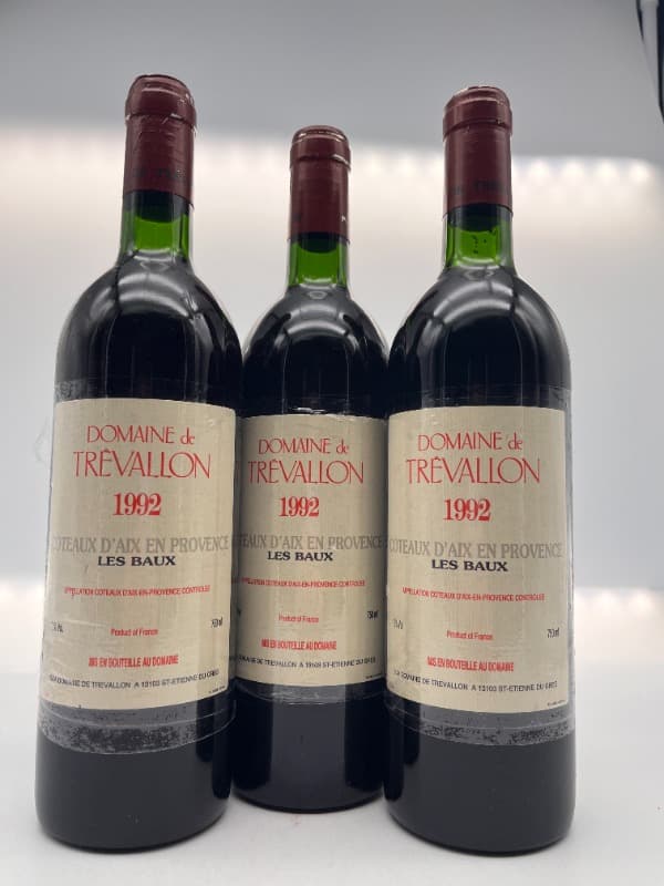 3 x Les Baux, Domaine de Trevallon, Coteaux-d'Aix-en-Provence, 1992
