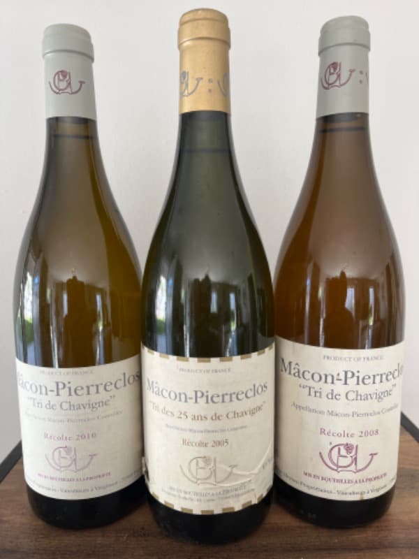 3 x Mâcon, Pierreclos Tri de Chavigne, Domaine Guffens-heynen, 2005, 2008, 2010