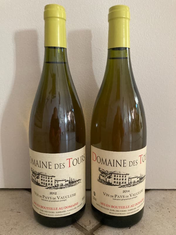 2 x Vin de Pays du Vaucluse, (Bc/Wh), Domaine des Tours, 2012/2014