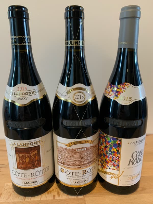 3 x Côte-Rôtie, Trilogie Ladonne Turque Mouline, Guigal, 2015
