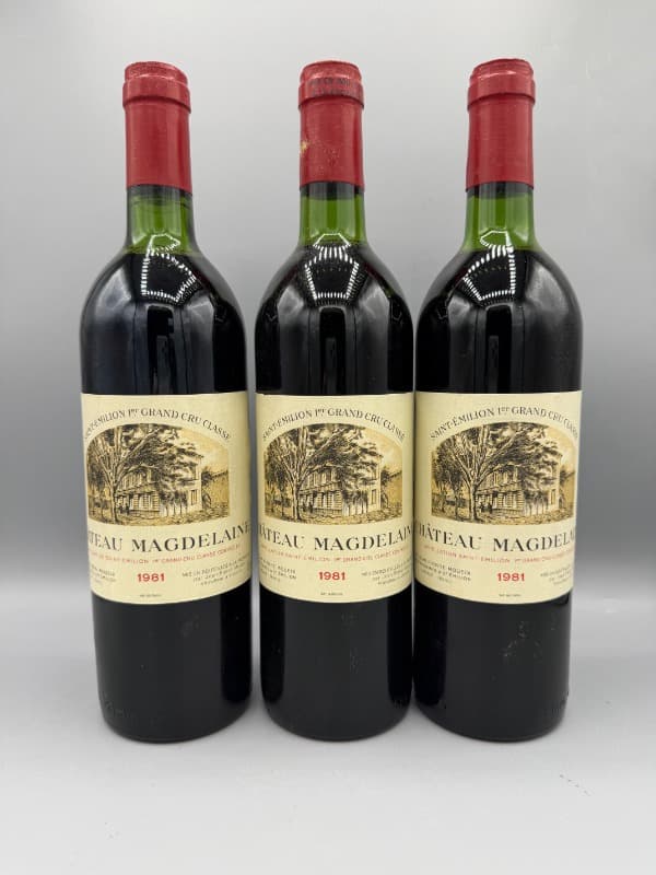 3 x château Magdelaine, Saint-Émilion, 1981