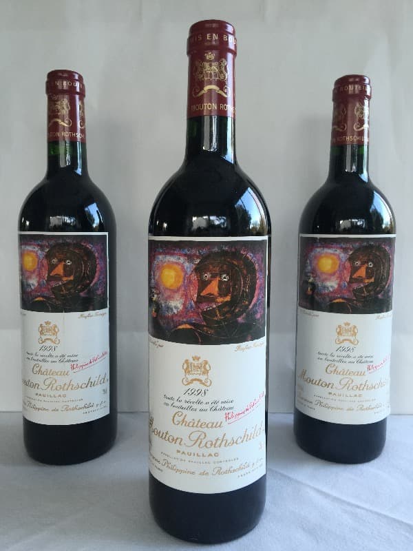 3 x Chateau Mouton Rothschild, Pauillac, 1998