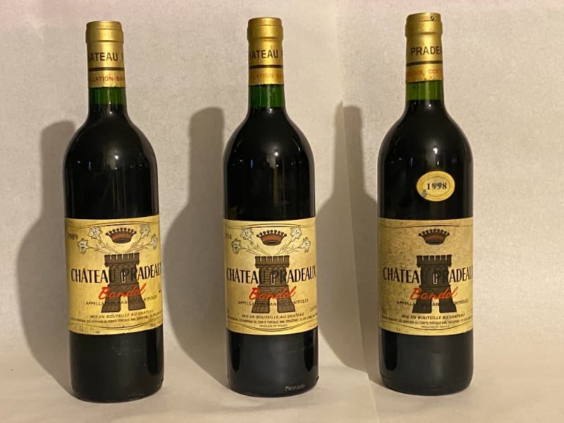 3 x château Pradeaux, Bandol, 1989