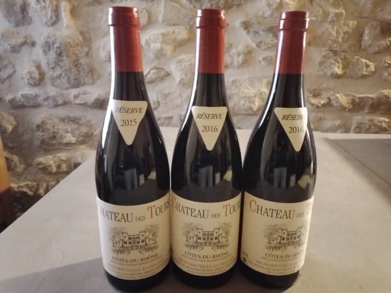 3 x Côtes-du-Rhône, château des Tours 1x2015 / 2x2016