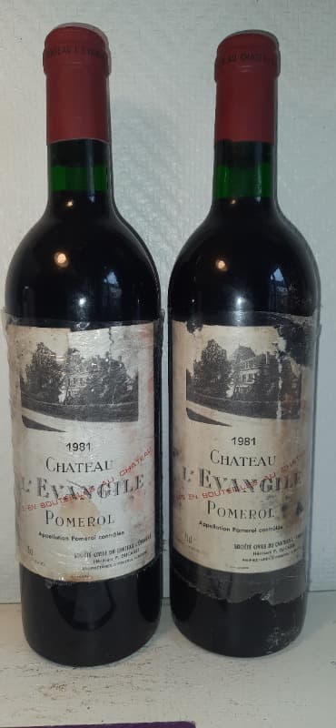 2 x château L'évangile, Pomerol, 1981