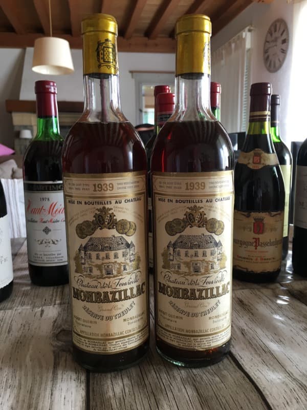 2 x RESERVE DU THEULET, CHATEAU DE LA FONVIEILLE, Monbazillac, 1939