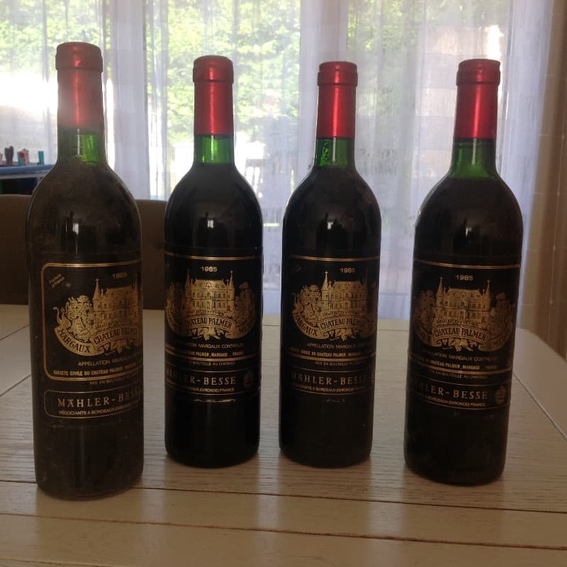 4 x Mahler-besse, Château Palmer, Margaux, 1985
