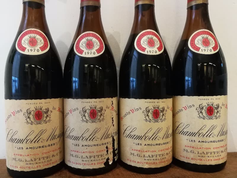 4 x Chambolle-Musigny, Les Amoureuses, M.G. Lafitte & Cie (Bruxelles), 1970