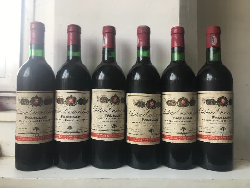 6 x Grand cru classé, Château Croizet-Bages, Pauillac, 1974