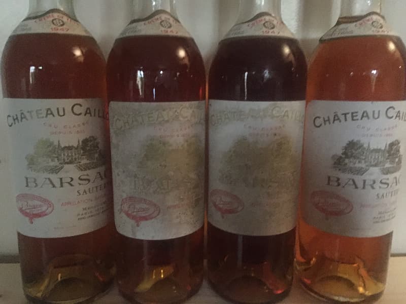 4 x crème de tête, château Caillou, Barsac, 1947