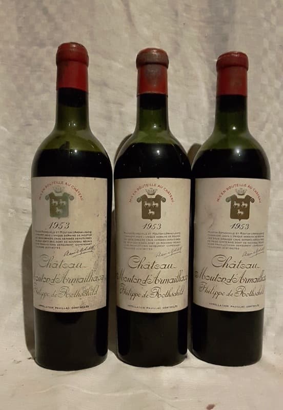 3 x Château Mouton D'Armailhacq Philippe de Rothschild, Pauillac, 1953