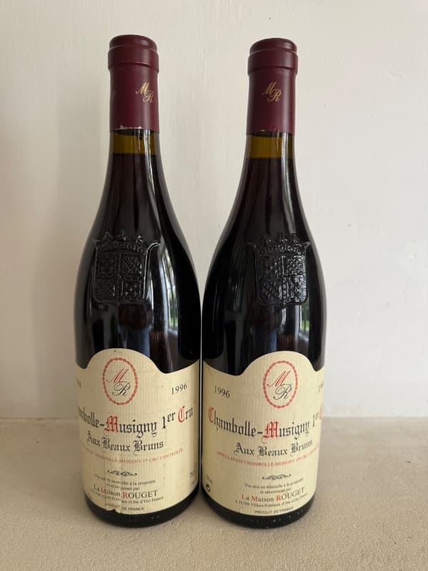 2 x Chambolle-Musigny, 1er Cru Aux Beaux Bruns, La maison Rouget, 1996