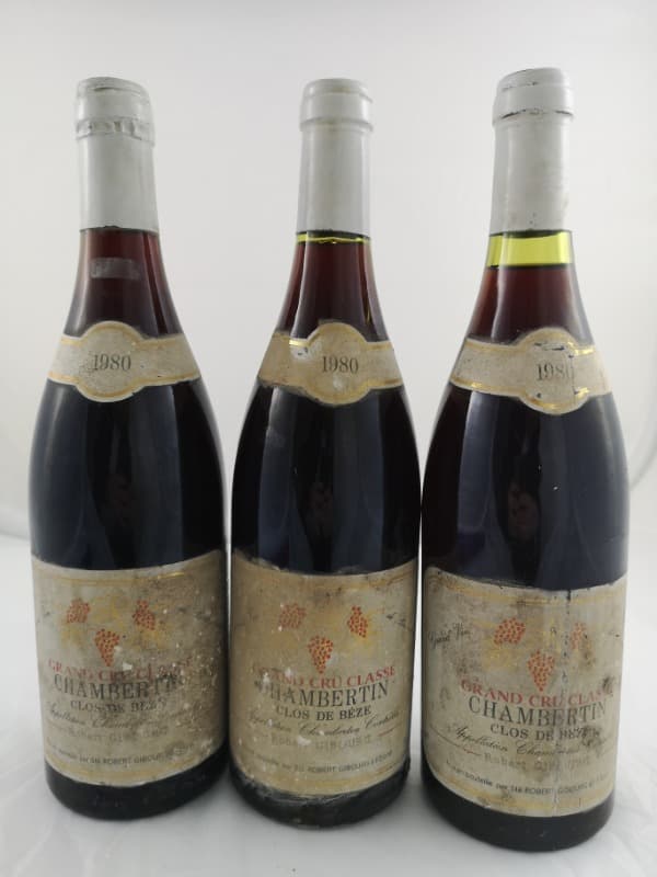 3 x Chambertin, Clos de Bèze, Domaine Robert Gibourg, 1980