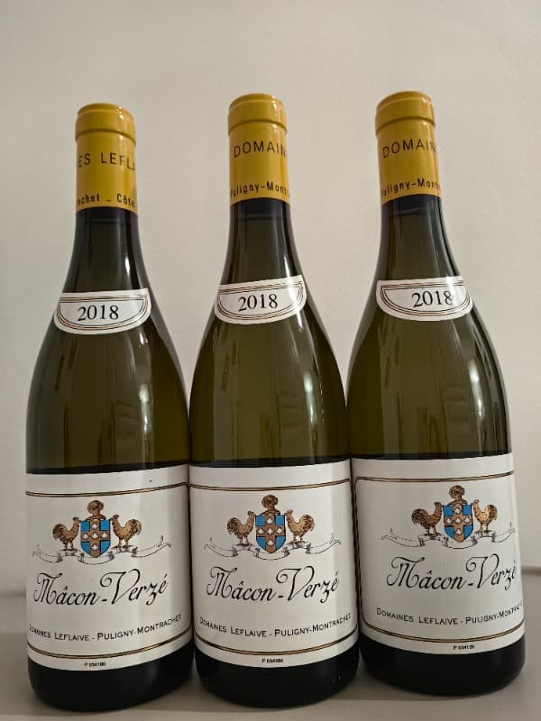3 x Mâcon-Verzé, Domaine Leflaive, 2018