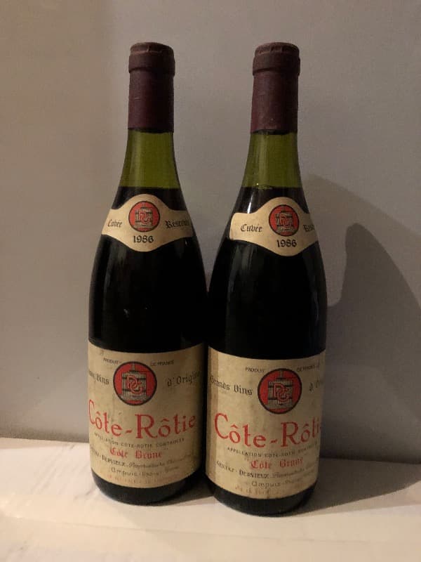 2 x Côte-Rôtie, Côte brune, DERVIEUX GENTAZ, 1986