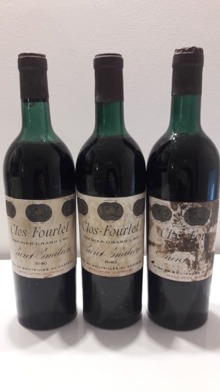 3 x Clos Fourtet, Saint-Émilion Grand Cru, 1940