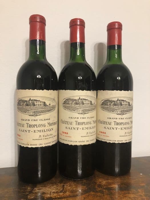 3 x Chateau Troplong Mondot, Saint-Émilion 1er GCC B, 1962