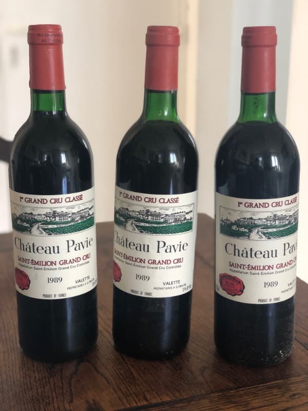 3 x 1er Grand Cru Classé, Château Pavie, Saint-Émilion, 1989