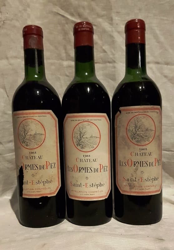 3 x château les Ormes de Pez, Saint-Estèphe, 1961