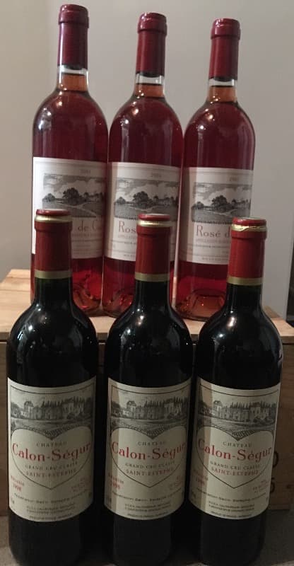 CBO 6 x CALON SÉGUR, Saint-Estèphe, 3 x rouge/red 1998 + 3 x Rosé 2001,