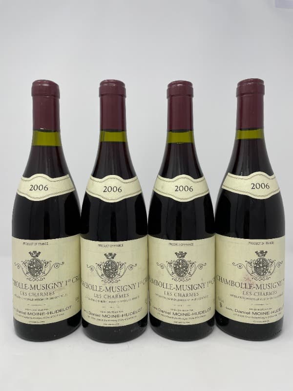 4 x Chambolle-Musigny, 1er Cru Les Charmes, MOINE-HUDELOT, 2006