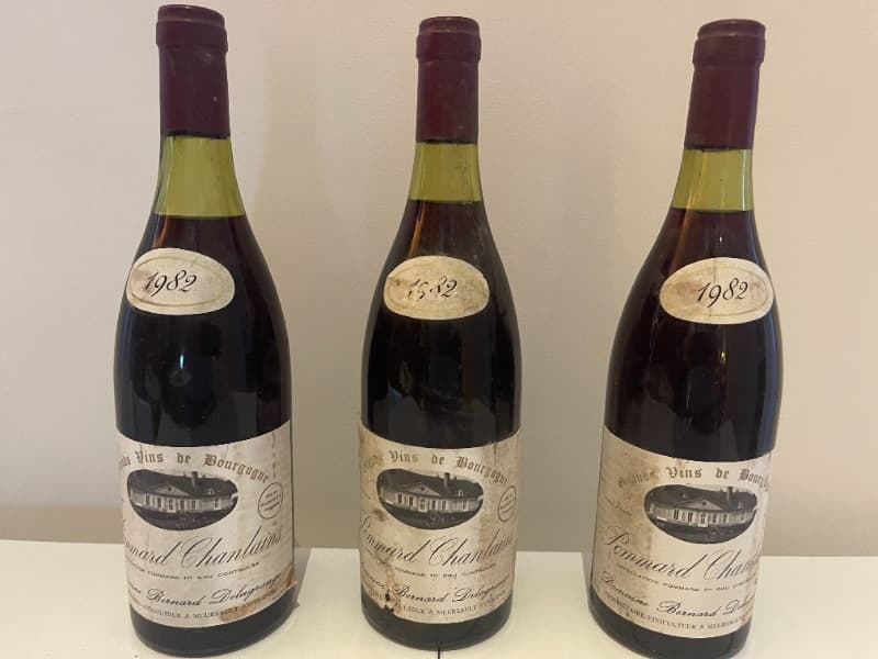 3 x Pommard, Chanlains, Domaine Bernard Delagrange, 1982