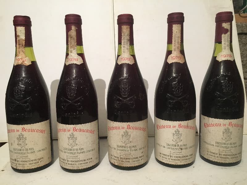 5 x Châteauneuf-du-Pape, Château de Beaucastel, Société fermière des vignobles Pierre Perrin, 1978