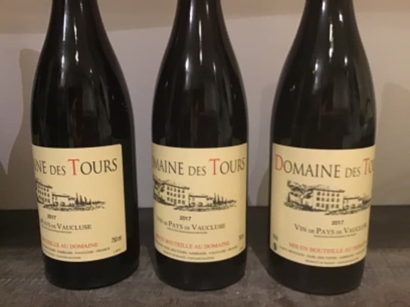3 x Domaine des Tours, Vin de pays du vaucluse, 2017