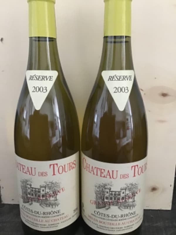 2 x Côtes-du-Rhône, Grande réserve, Château des Tours (Bc/Wh), 2003