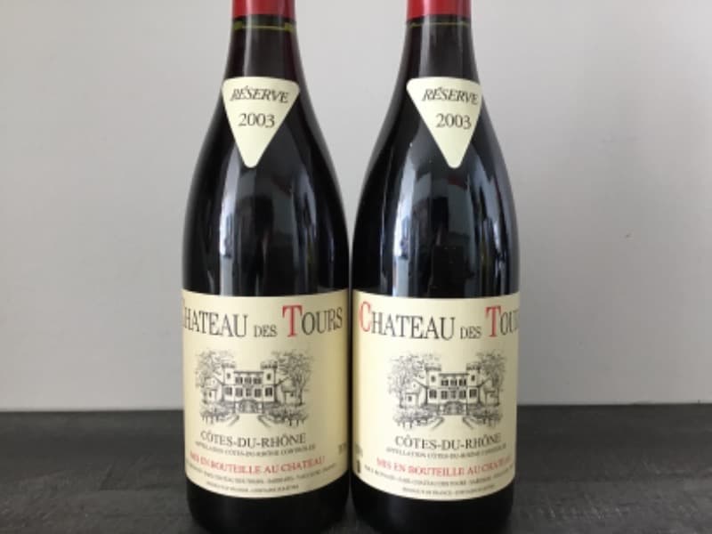 2 x Côtes-du-Rhône, Château des Tours, 2003
