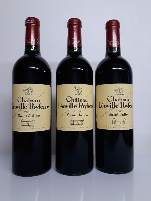 3 x 2eme Cru classé, Chateau Léoville Poyferré, Médoc, 2008