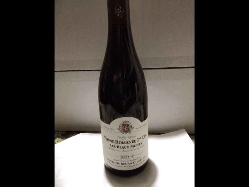 Vosne-Romanée, 1 er cru vieilles vignes les BEAUX MONTS, Bruno Clavelier, 2018