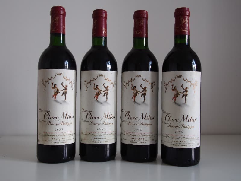 4 x château Clerc Milon, Pauillac, 1986