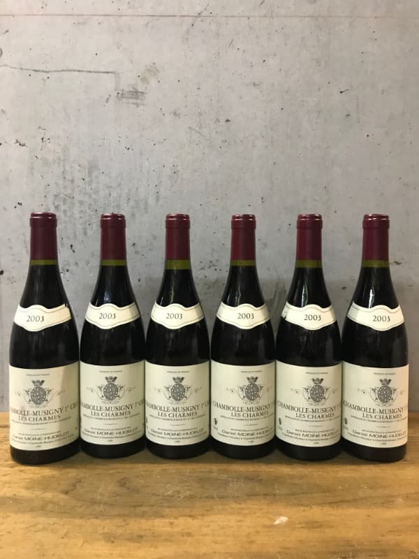 6 x Chambolle-Musigny, 1er Cru "Les Charmes", MOINE-HUDELOT, 2003